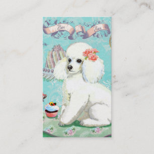White Poodle with Cupcake Business Card