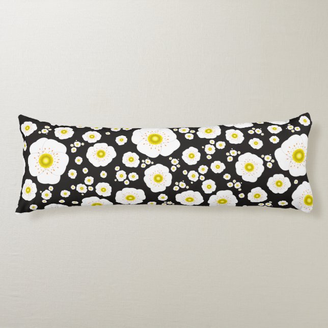 White Poppies Body Pillow (Front)