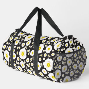 White Poppies Large Duffel Bag