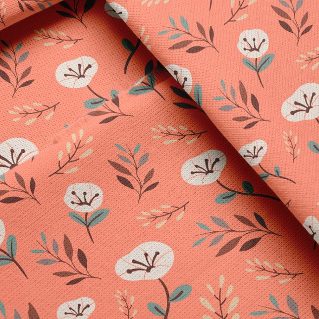 White Poppies on Red Fabric (Creator Uploaded)