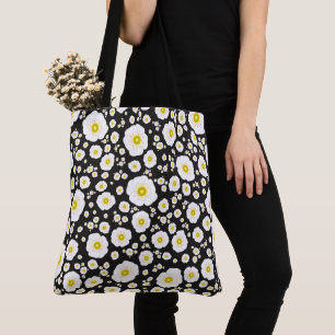 White Poppies Shoulder Tote (2 sizes) Bag