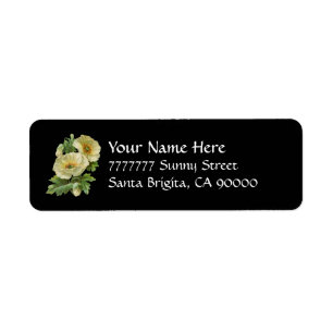 White Poppies Vintage Tole Address Labels