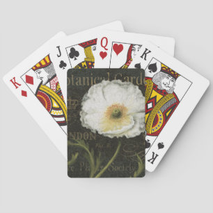 White Poppy Blossom Playing Cards