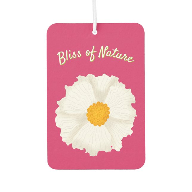 White Poppy Flower Air Freshener (Front)