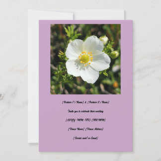 White Potentilla Wedding Invitation