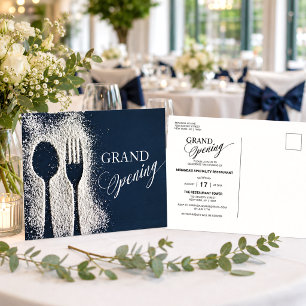 White Powdered Sugar Restaurant Grand Opening Invitation Postcard
