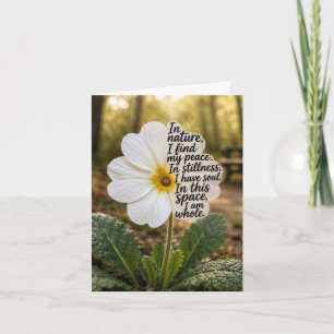 White Primrose with Inspirational Quote Card