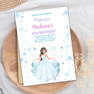 White Princess Birthday Invitations