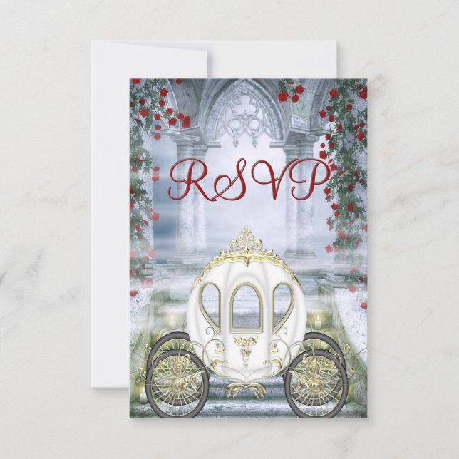 White Princess Carriage Enchanted RSVP (Front)