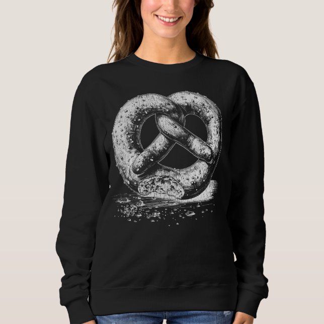 White Print Plain Sketchy Pretzel Sweatshirt (Front)