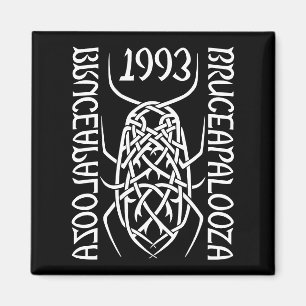 White Print Square Magnet