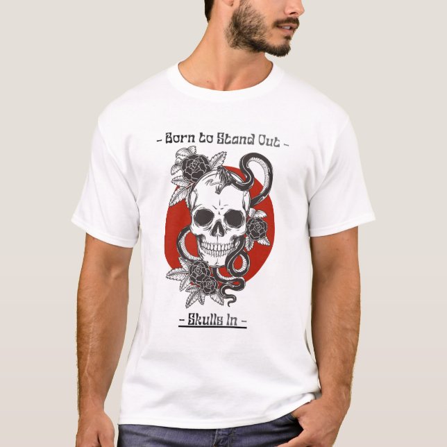 white printed shirt with skull design (Front)