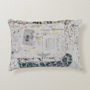 White printer paper on white and grey concrete wal decorative cushion