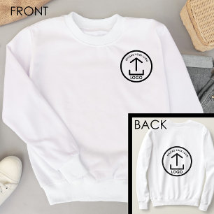 White Professional Business Logo Double Sided Sweatshirt