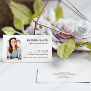 White Professional Midwife Doula Photo Arch  Business Card