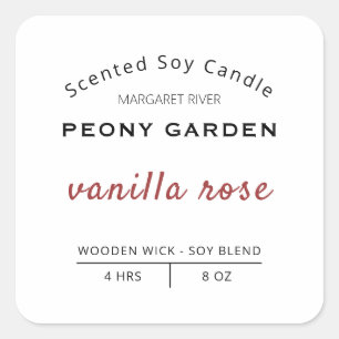 White Professional Soy Candle Labels