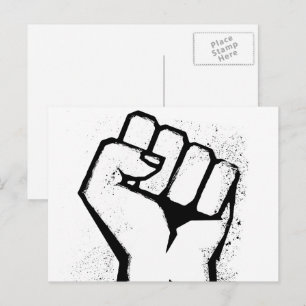White Protest Fist Postcard