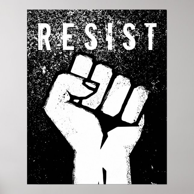 White Protest Fist Poster (Front)