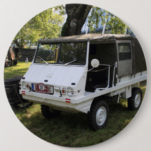 White Puch Haflinger 6 Cm Round Badge