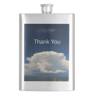 White Puffy Cloud         Hip Flask