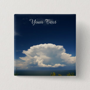 White Puffy Cloud Photo 15 Cm Square Badge