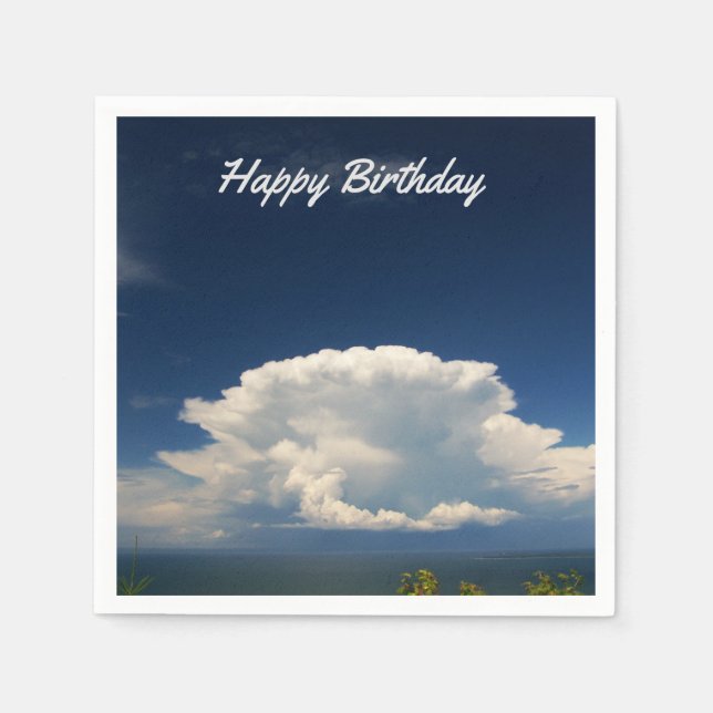 White Puffy Cloud Photo Napkin (Front)