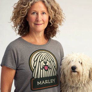 White Puli or Komondor Cute Mop Dog with Dreads T-Shirt