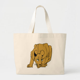 White Puma Cougar Panther Mountain Lion Large Tote Bag