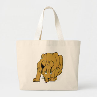 White Puma Cougar Panther Mountain Lion Large Tote Bag