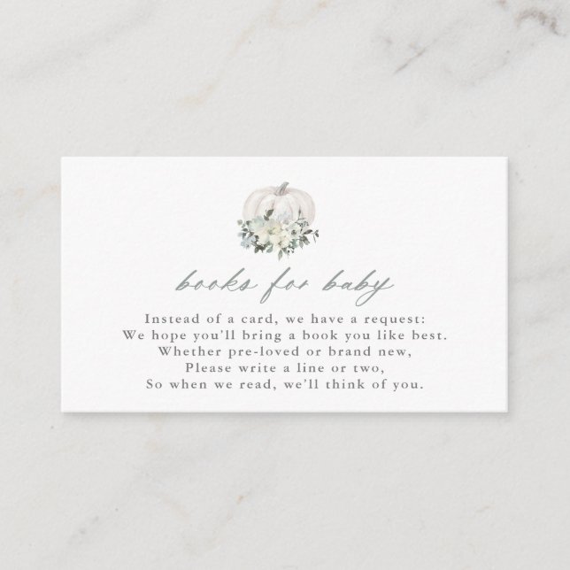 White Pumpkin and Flowers Books for Baby Enclosure (Front)