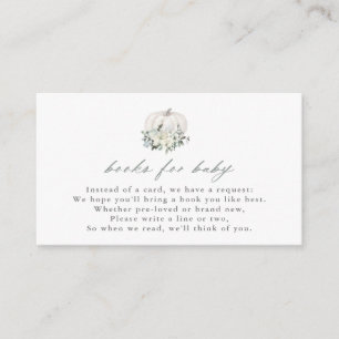 White Pumpkin and Flowers Books for Baby Enclosure Card