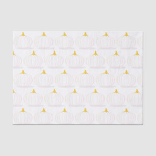 White Pumpkin Autumn Twins Baby Shower Paper