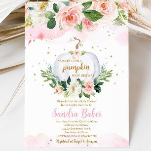 White Pumpkin Baby Shower Invitation