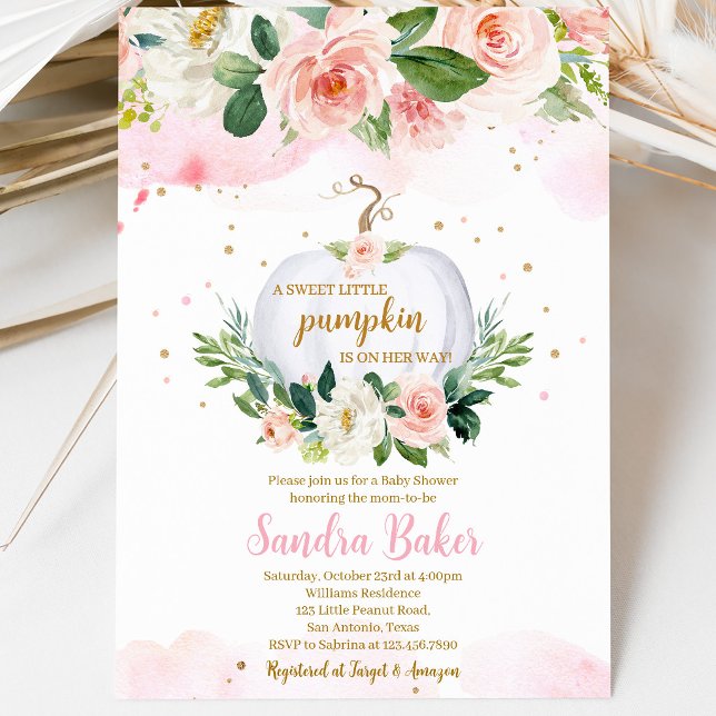 White Pumpkin Baby Shower Invitation (Creator Uploaded)