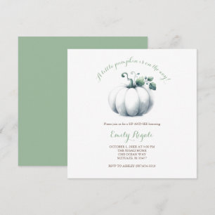 White Pumpkin Baby Shower Invite Gender Neutral