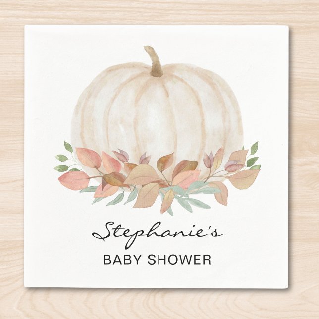 White Pumpkin Baby Shower  Napkin (Creator Uploaded)