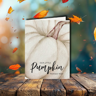 White Pumpkin Baby Shower Thank You Card