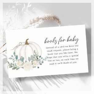 White Pumpkin   Book Request Baby Shower  Enclosure Card