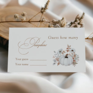 White Pumpkin Bridal Shower How Many Pumpkins Enclosure Card