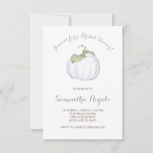 White Pumpkin Bridal Shower Invitation
