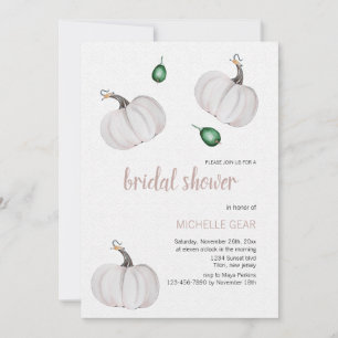 White Pumpkin Bride Watercolor Hand-painted Invitation