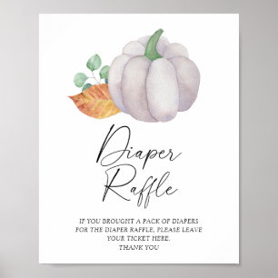 White pumpkin - diaper raffle poster