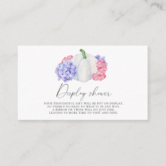 White pumpkin - Display shower Enclosure Card (Front)