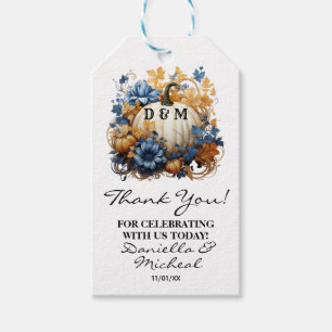 White Pumpkin Elegant Fall Garden  Gift Tags