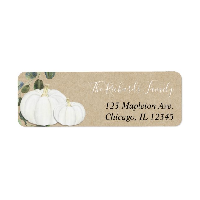 White pumpkin eucalyptus greenery rustic fall (Front)