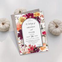 White Pumpkin Fall Floral Wedding
