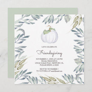 White Pumpkin Friendsgiving Invite - Square