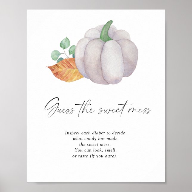 White pumpkin - guess the sweet mess poster (Front)