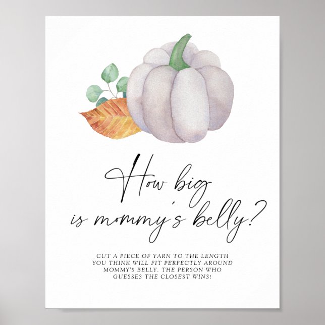 White pumpkin - how big is mummy's belly game  poster (Front)