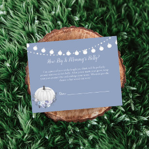 White Pumpkin Mum's Belly Size Baby Shower Game Invitation